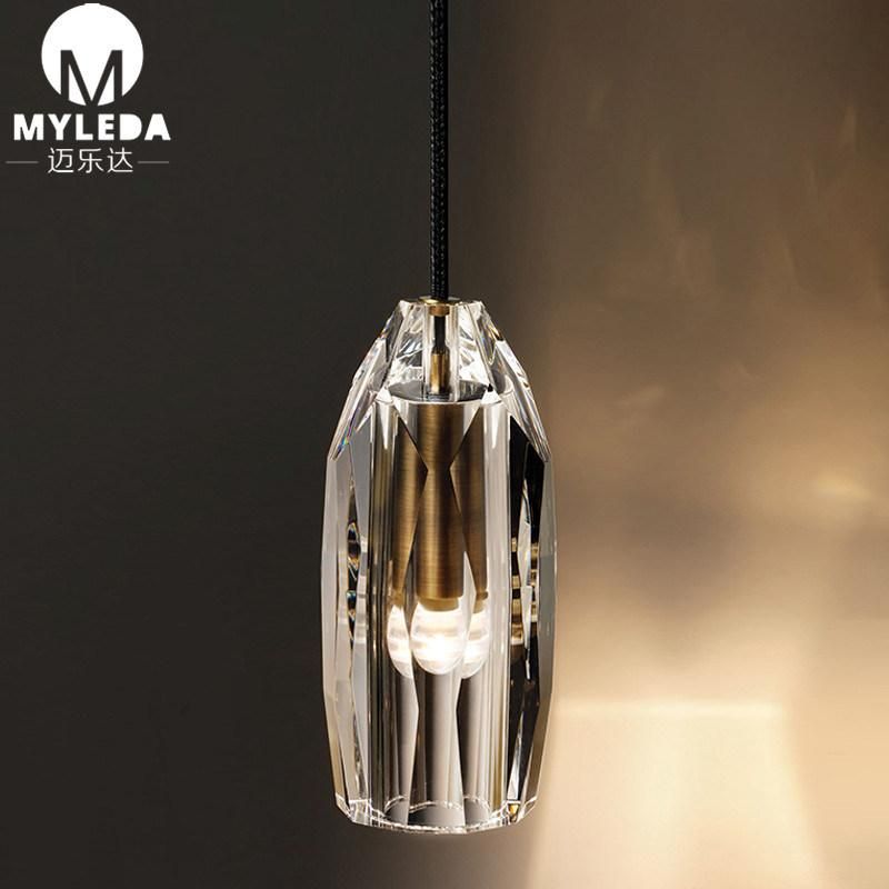 Modern Kitchen Bar Dining Room Clear Crystal Glass Pendant Light Fixture