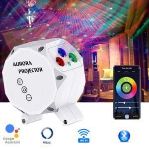 Hot Sell Newest Smart WiFi LED Laser Aurora Galaxy Star Projector Night Light for Kids Party Dsico with Alexa Google Home