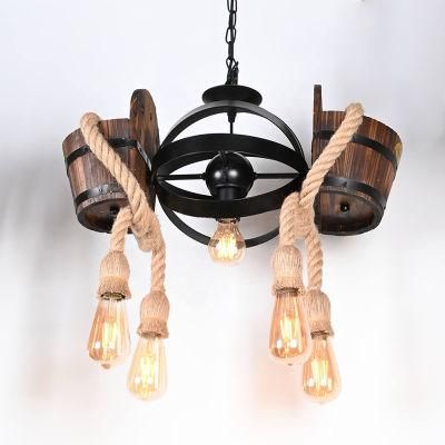 Retro Hemp Chandelier Lighting Industrial Lamp for Hotel Indoor Lamp Chandelier Pendant Light