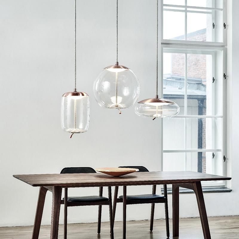 Home Decoration LED Modern Coffee Glass Pendant Lamp Indoor Lighting