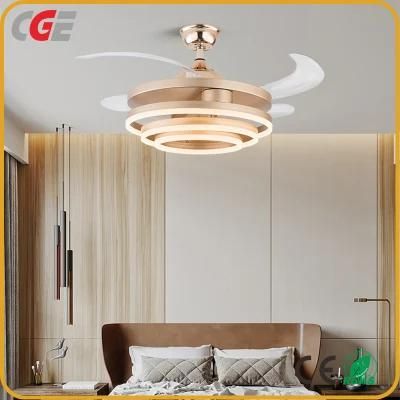 Gold Lighted Ceiling Fans Home Decorative Luxury Ceiling Fan with Light
