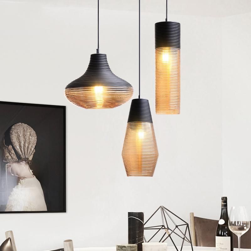 Nordic Vintage LED Pendant Lights Glass Art Living Room Bedroom Hanglamp Loft Industrial Lamp (WH-GP-105)