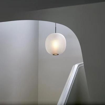 Retro Simple Glass Pendant Light Black White Lamp LED Home Restaurant for Living Room Pendant Lamp (WH-AP-136)