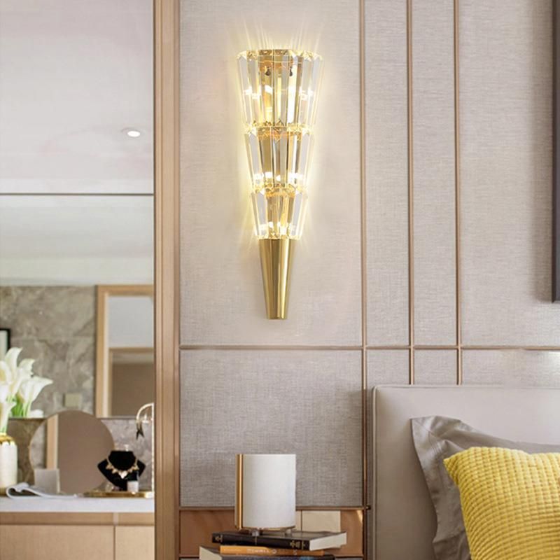 Simple Postmodern Light Luxury Crystal Wall Lamp Hotel Lobby Villa Club Hall Living Room Background Wall Lamp