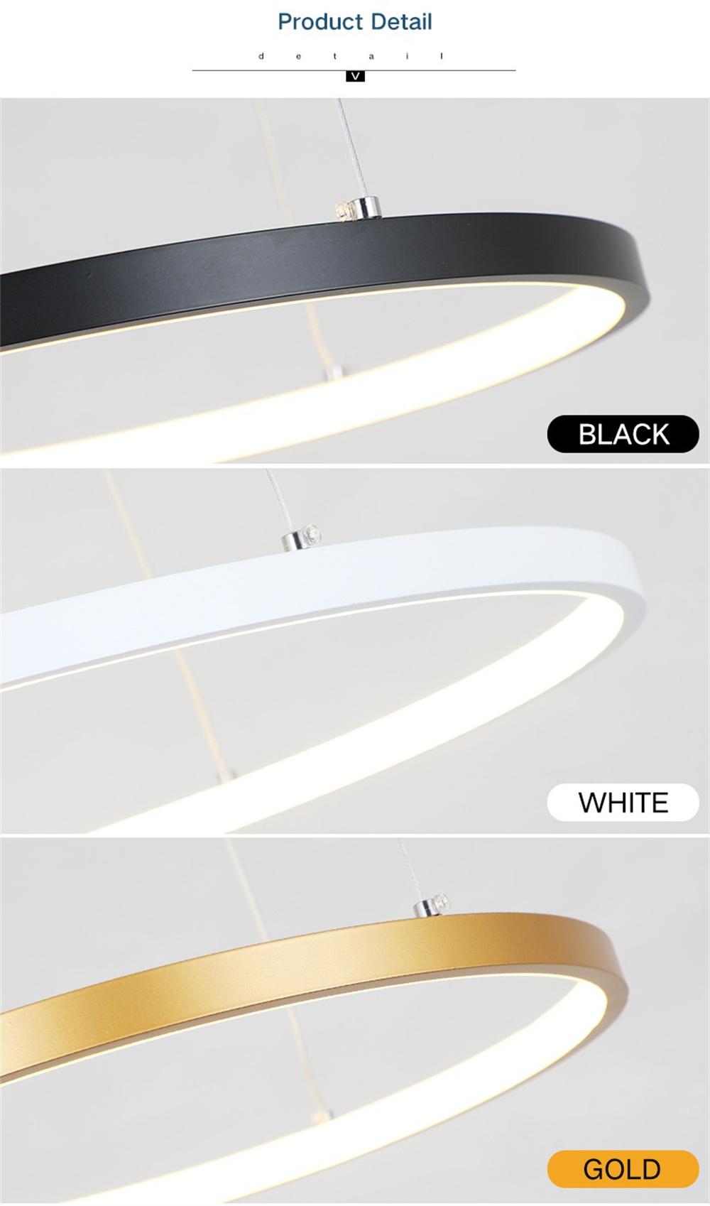 Wholesale Round Rings Acrylic LED Hanging Pendant Light for Home