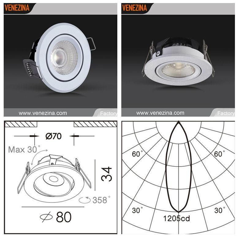Die-Casting Aluminum Movable Recessed Downlight Fixture-R6018