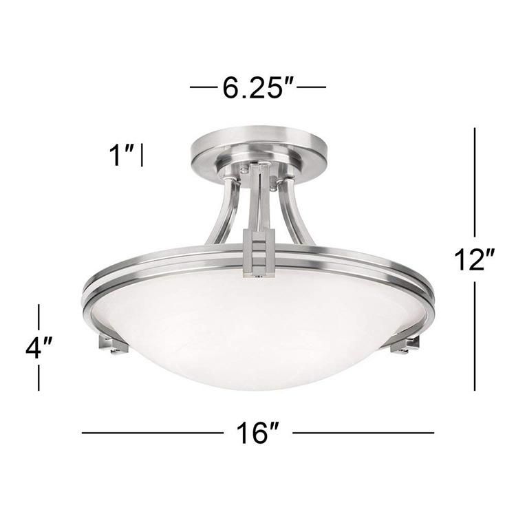 Jlc-H15 Home Bedroom Decorative Glass Semi Flush Ceiling Lamp