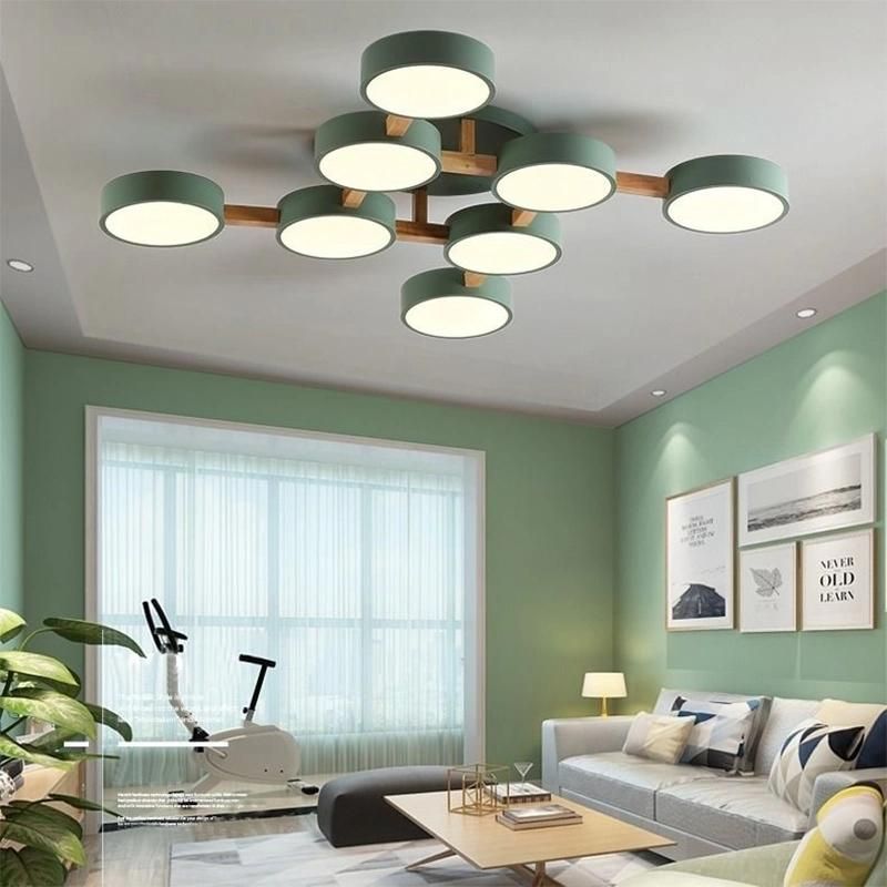 Nordic Modern Hotel Apartment Villa LED Ceiling Lamp Wooden Chandelier (WH-WA-14)