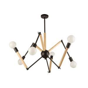 White/Black Warm White Morden Wood Multi Spider Pendant Light