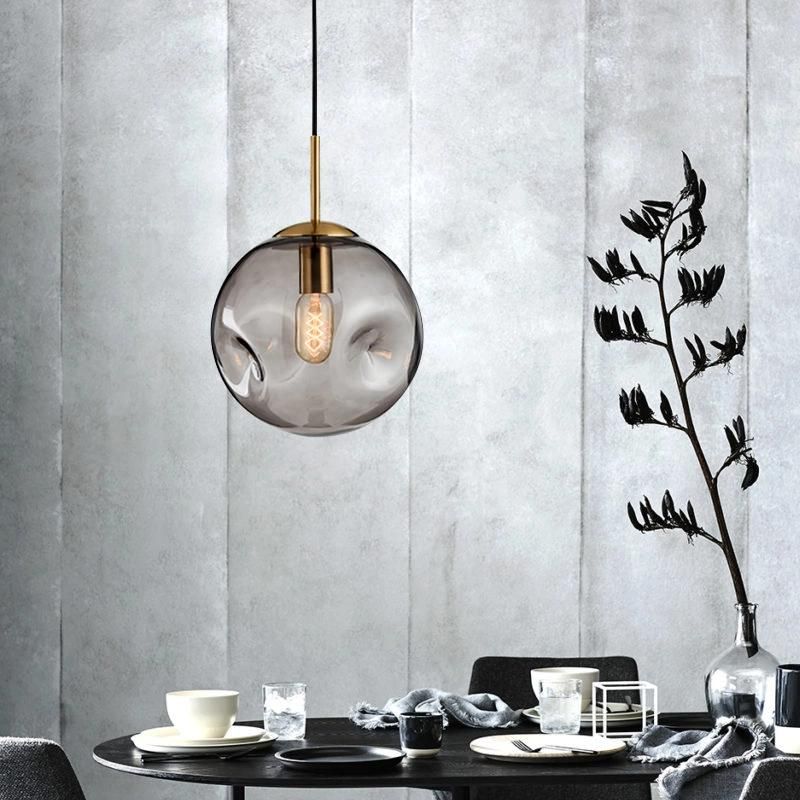 Nordic E27 Colors Pendant Lamp Restaurant Jozua Contemporary Spherical Glass Shade Pendant Lamp (WH-AP-304)