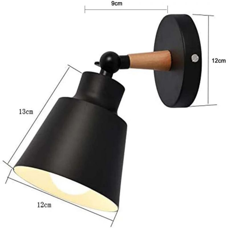 Wall Light Fixtures Nordic Wall Sconce Lamps Macaron Edison Copper Lamp Holder Aisle Lights Corridor Lamp Bedside Reading Light E27 (Color: Black)