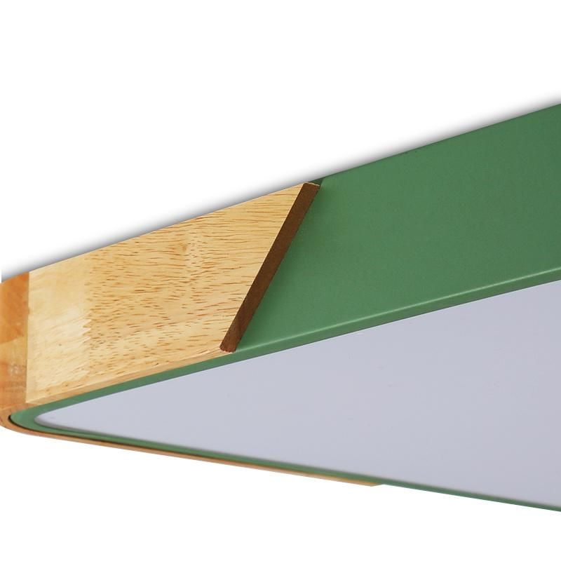 Square Wood Veneer Ceiling Light Fixtures for Ndoor Home Lighting Fixtures (WH-AC-04)