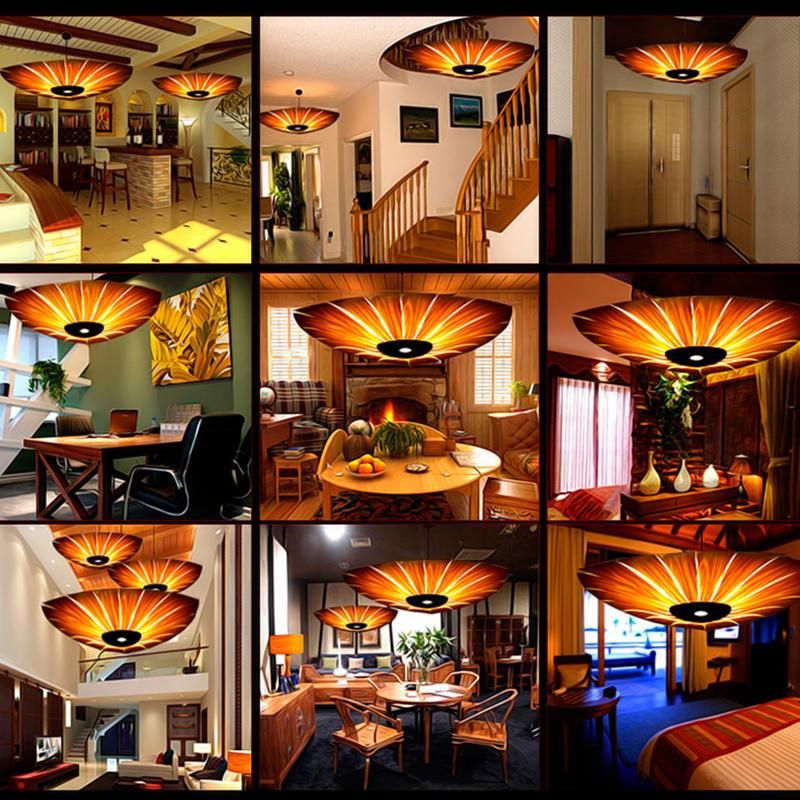 Umbrella Retro Style Chandelier Dining Room Restaurant Mall Pendant Lamp