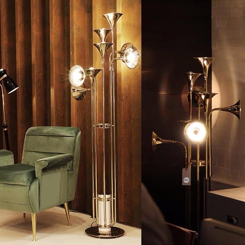 Nordic Retro Loft Floor Lighting Individuality Luxury Home Decoration Gold Floor Lamp (WH-MFL-164)