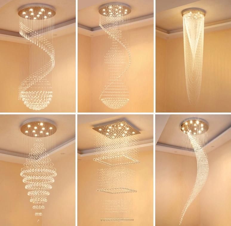 Hotel Decoration Square Ceiling Light Chandelier Crystal Pendant Lighting Zf-Cl-034