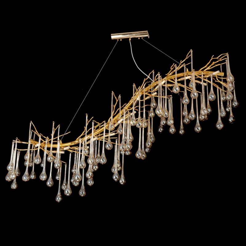 2022 Luxury Crystal Pendant Lamp Villa Stairs Lighting Glass Chandelier Light