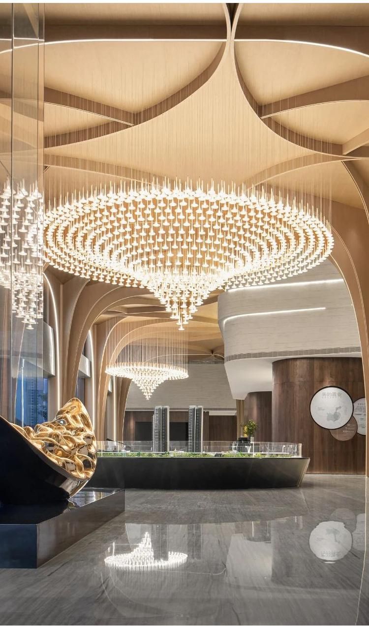 Hot Sale Decoration Large Custom Hotel Villa Glass LED Chandelier
