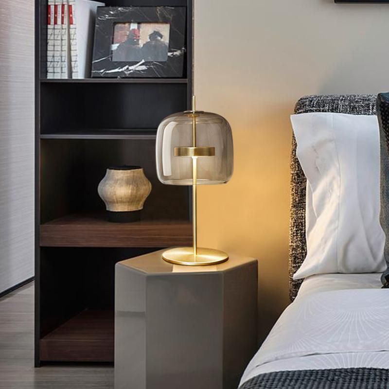 Nordic Glass Table Lamp Bedroom Bedside Living Room Modern Desk Light