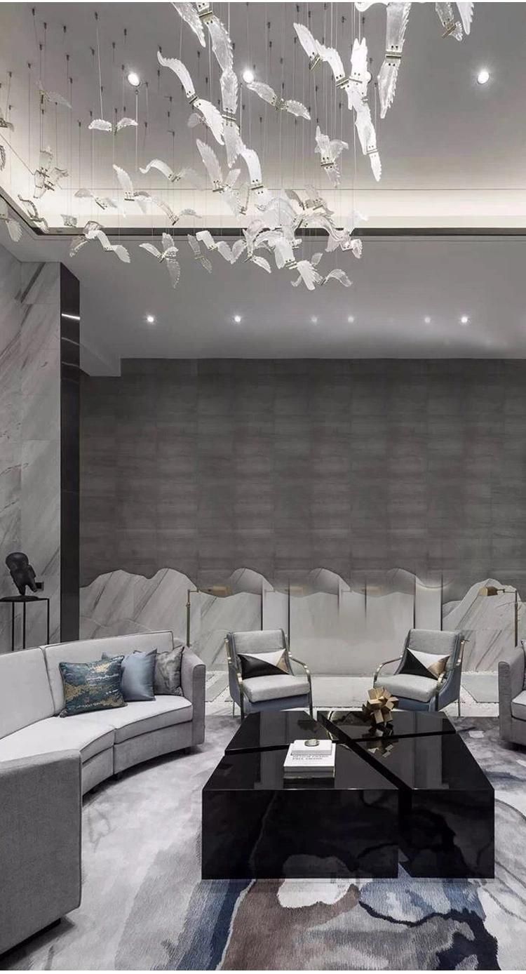 Bird Shape Decor Super Market Store Show Room Custom Large Luxury Glass LED Chandelier Light