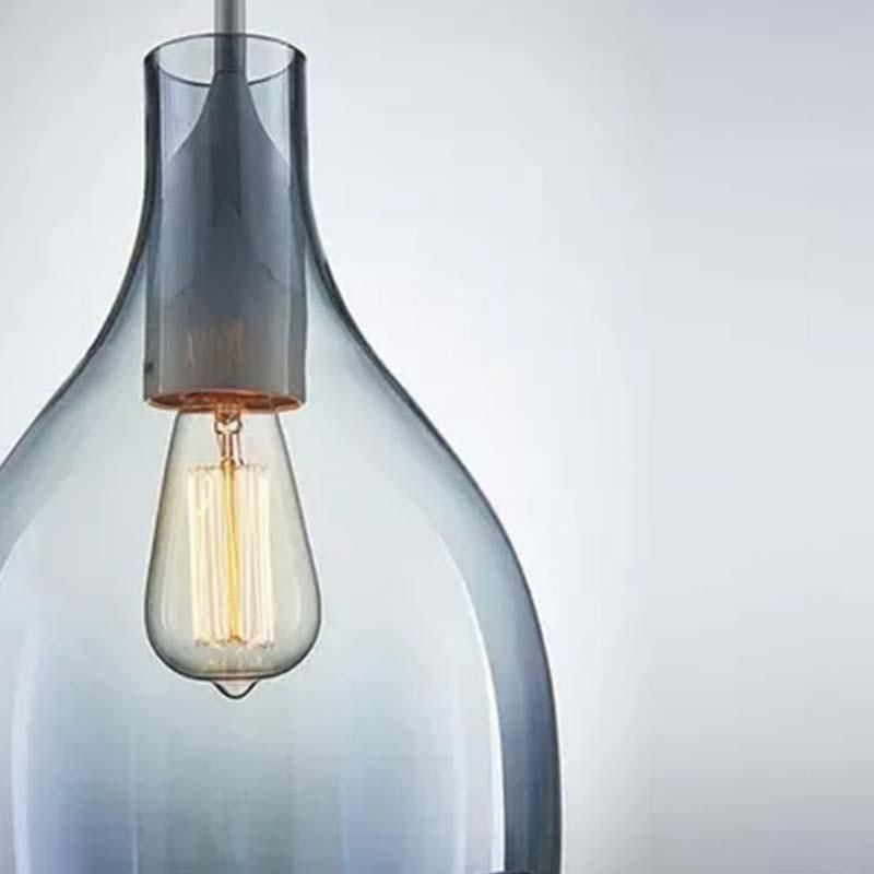 Blue Clear Water Drop Glass Home Light Pendant Lamp