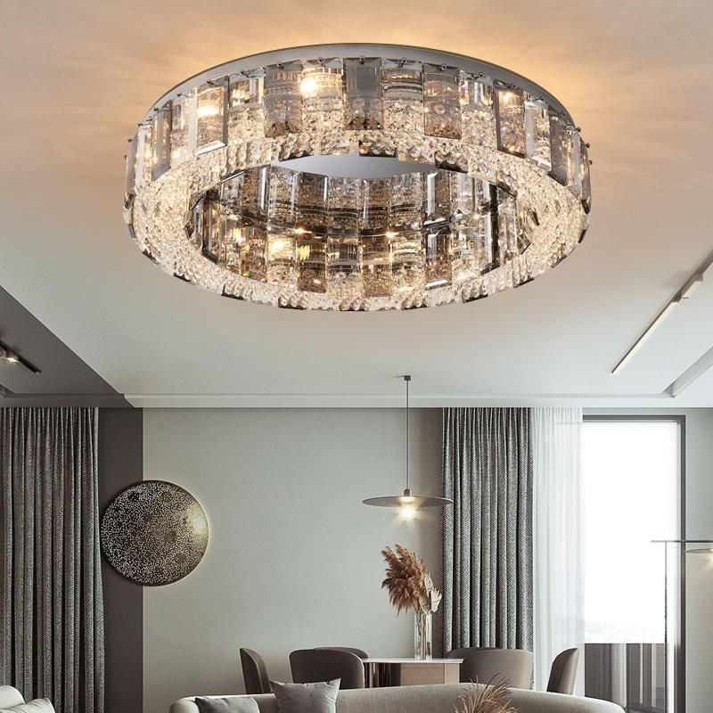 Modern Ceiling Lights for Bedroom Smoke Gray Crystal Indoor Lighting (WH-CA-56)