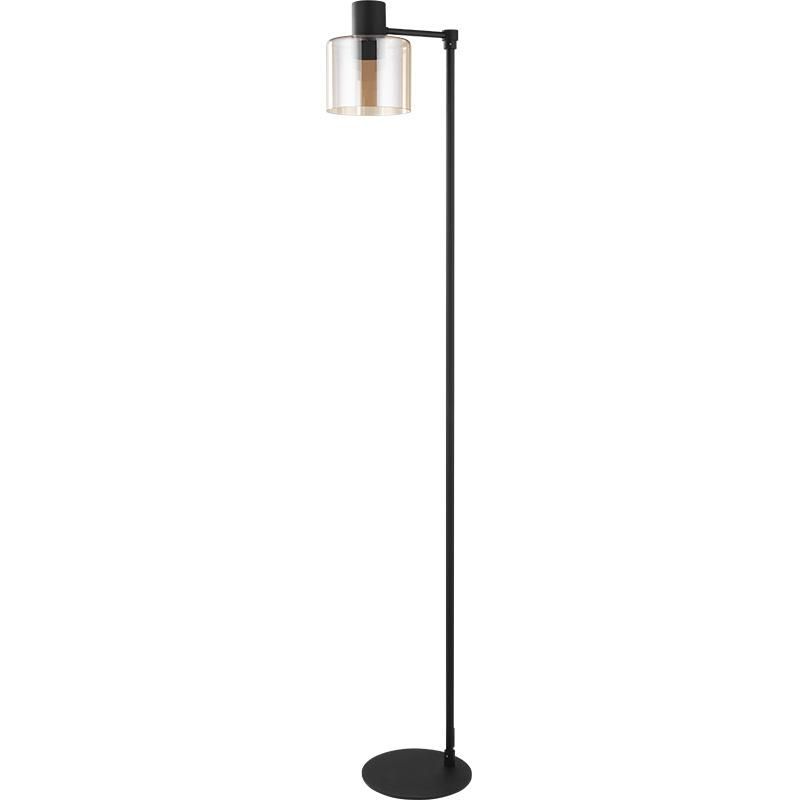 Nordic Floor Stand Lamp with Dimmer Creative LED Light Luxury Living Room Study Room Simple Modern Decorative Amber Glass Floor Light