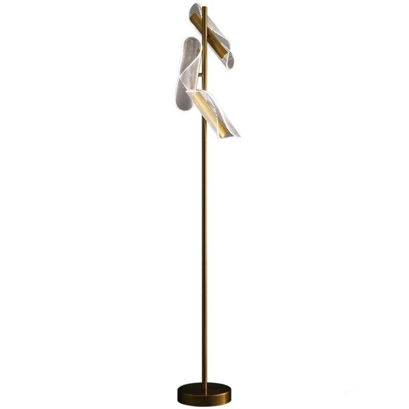 Gold Simple Nordic LED Floor Lamp for Study Living Room Bedroom Decoration Vertical Minimalist LED Floor Lamp (WH-MFL-98)
