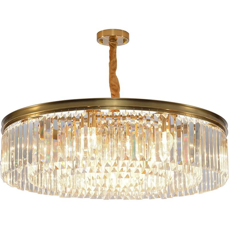 Gold Suspension Round Design Crystal Pendant Lamp for Indoor Home Ceiling Decor (WH-AP-95)