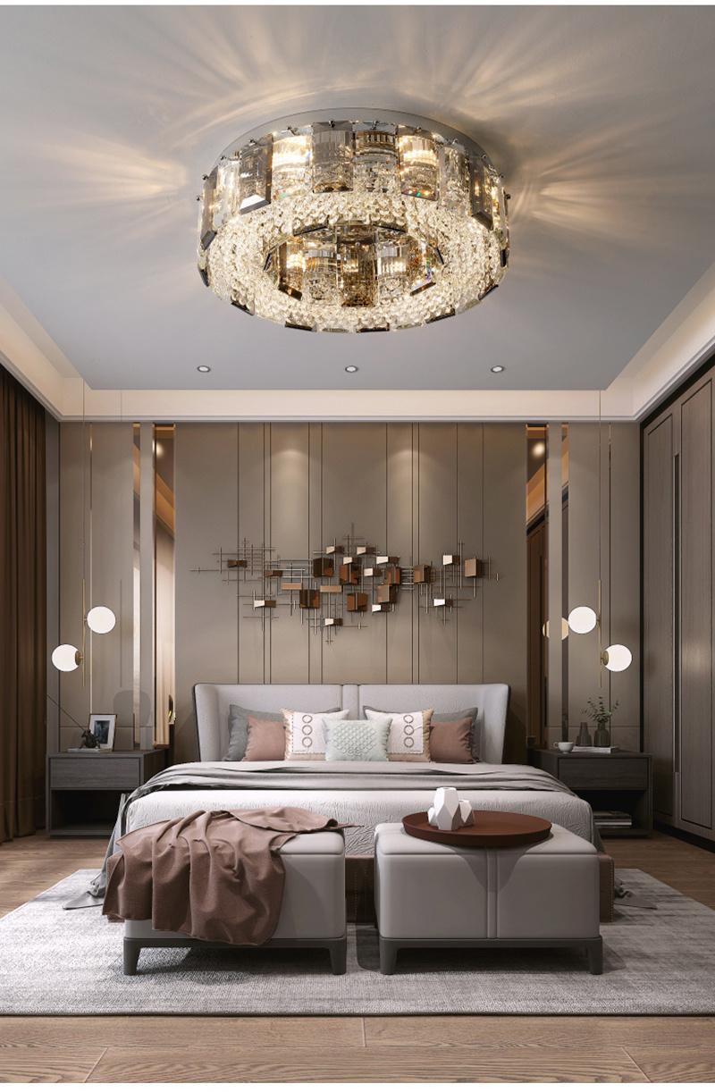 Modern Ceiling Lights for Bedroom Smoke Gray Crystal Indoor Lighting (WH-CA-56)