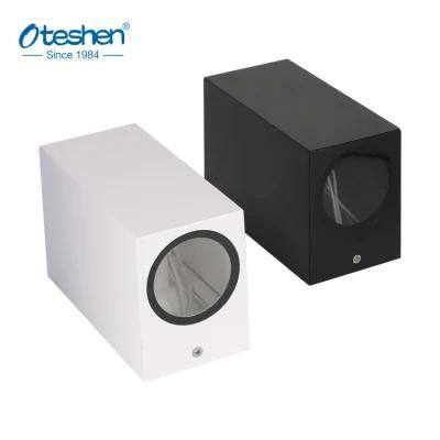 Square 2*GU10 Holderlamps LED Wall Light up and Down Spotlight Fixture IP65 Downlight Housing PC