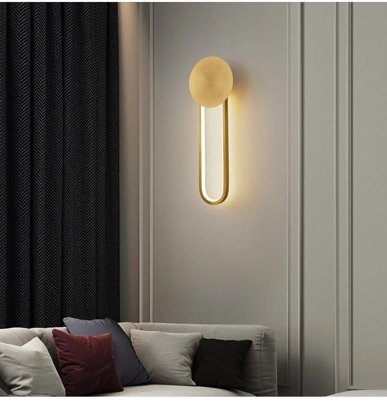 Modern Wall Lamp Lights for Bedroom Bedside Corridor Aisle Copper Wall Lamp (WH-OR-46)