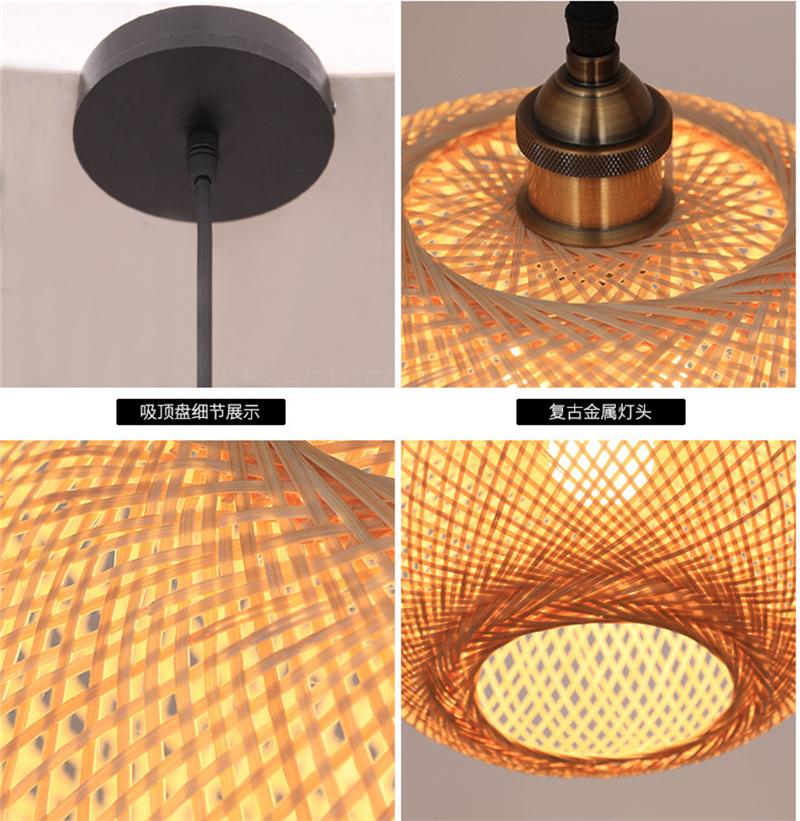Chinese Bamboo Ball Pendant Lights Weaving Living Room Decoration Rattan Hanging Lamp (WH-WP-29)