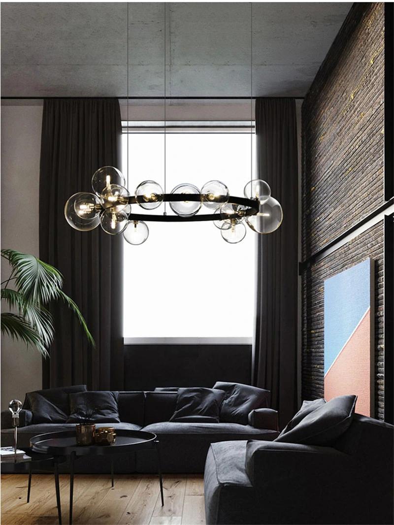 Hanging Lights Clear Glass Round Ball Globe Pendant Light