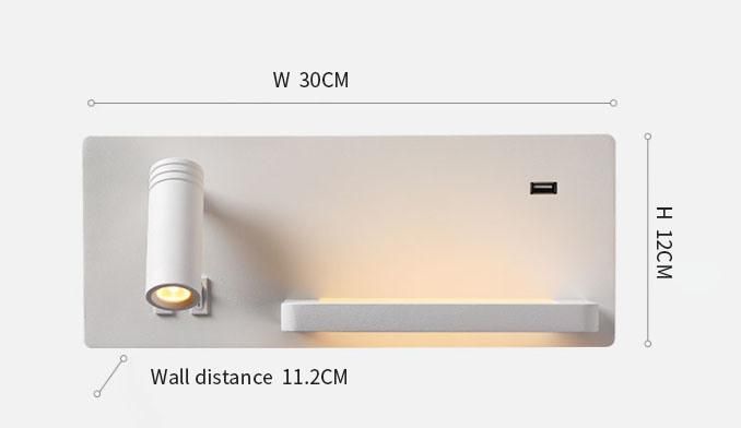 USB Charge Downlight Wall Light Multi-Function Modern LED Wall Light for Studyroom, Livingroom