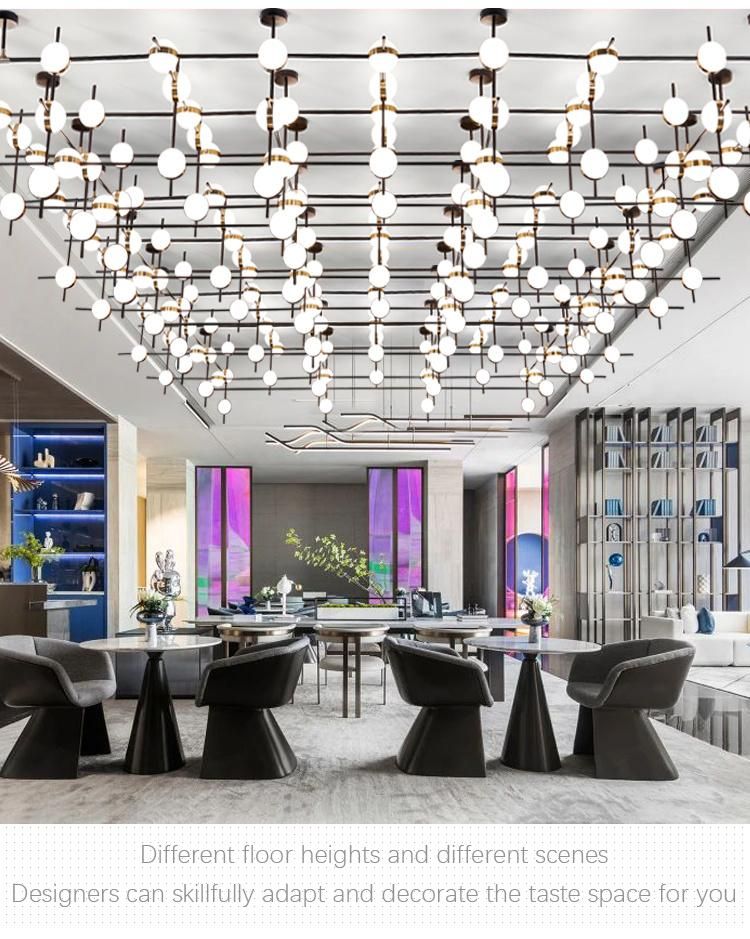 Good Quality Hotel Lobby Banquet Hall Acrylic Suspended LED Chandelier Light