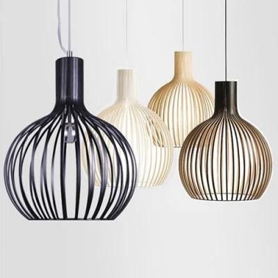 Nordic Log Pendant Light Creative Restaurant Hotel Japanese Tatami Art Lamp Personality B &amp; B Solid Wood Bird Cage Pendant Light