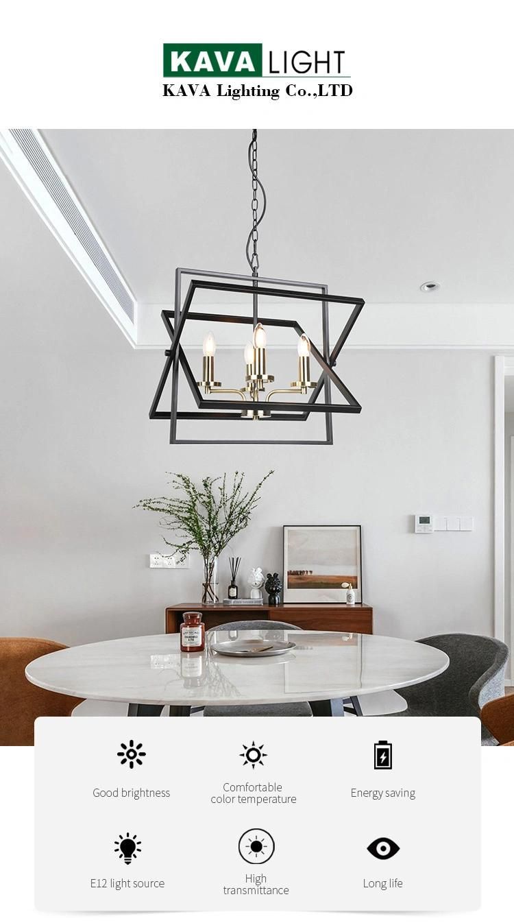 Modern Simple Style E14 Single Light Indoor Iron Black Glass Kitchen Pendant Light