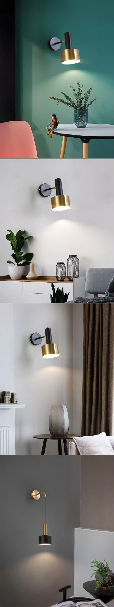 Modern Adjustable Bedside Lamp Wall Lamp Black Gold Luxury Nordic up Down Reading Light Wall Light (WH-OR-32)