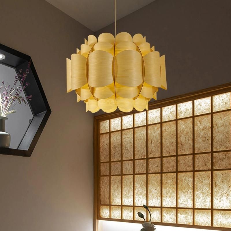Wooden Fruit Chandelier Restaurant Hotel Lobby Dining Room Pendant Lamp