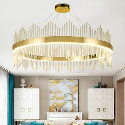 New Design Metal Ring Modern LED Round Chandelier LED Circle Pendant Light, Lampadario Moderno Semplice