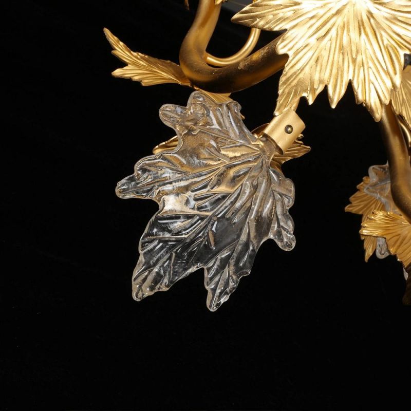 2022 Contemporary Luxury Large Indoor Ceiling Hanging Maple Leaf LED Glass Chandeliers