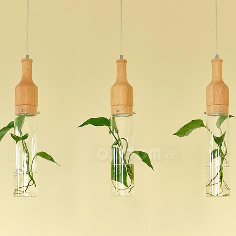 LED Creative Restaurant Bar Counter with Aquatic Plant Garden Pendant Lamp