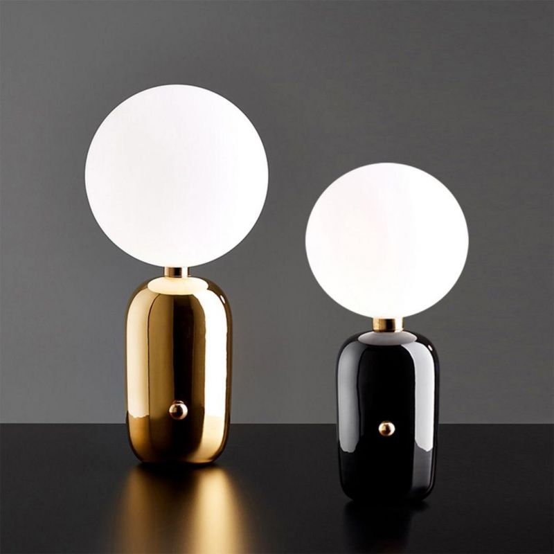 Creative Dining Room Glass Ball Table Lamps for Bedroom Light Bulb Lamp Shade