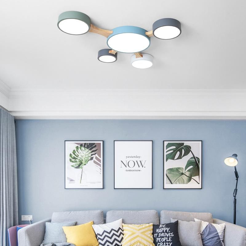 Macaron Color Living Room Light Creative Iron Simple Bedroom Lamp LED