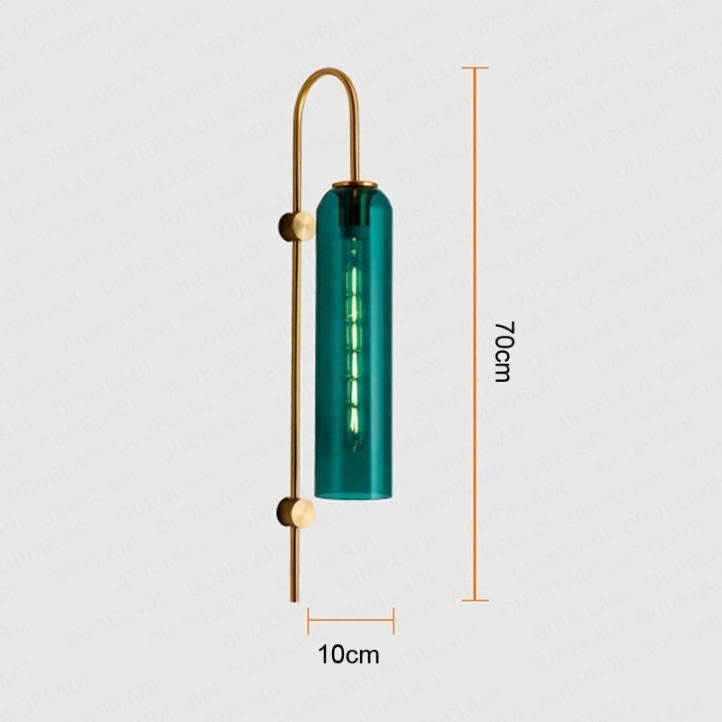 Creative Blue Glass Northern Europe Tube Hotel Prototype Room Wall Lamp (WH-OR-35)