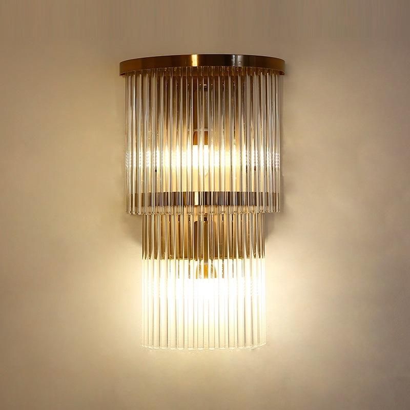 Postmodern Minimalist Nordic Light Luxury Crystal Wall Lamp Bedroom Bedside Lamp Living Room TV Background Wall Aisle Lamps
