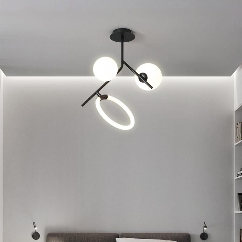 Nordic Living Room Ceiling Light Creative Bedroom Wrought Iron Room Light