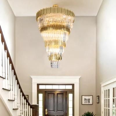 Gold Luster Large Crystal Chandelier, High Quality Lustre Moderne Gold Chandelier Crystal