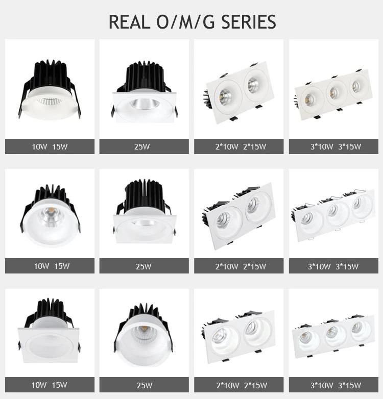 6.2W Fixed Flicker Free CREE COB LED Recessed Round Lighting Fixture Sport Light LED Downlight