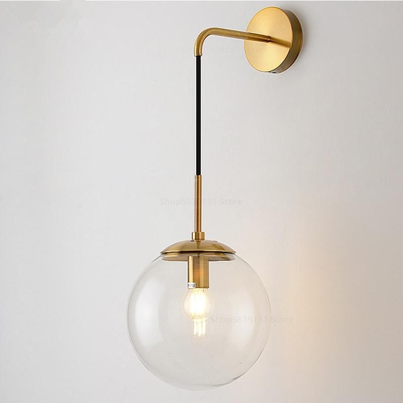 Nordic Modern Glass Ball Wall Lamps Retro Simple Bedside Bubble Wall Light (WH-OR-33)